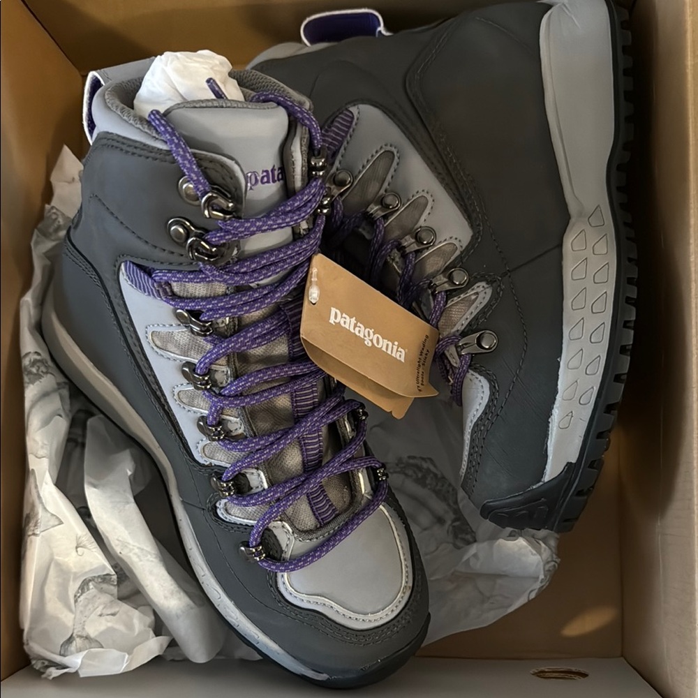 Patagonia Gray and Purple Hiking Boots